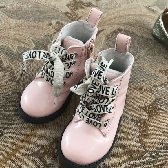H&M Other - H&M pink patent leather-look combat boots